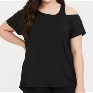 Torrid Black Active Womens off the shoulder performance tee
